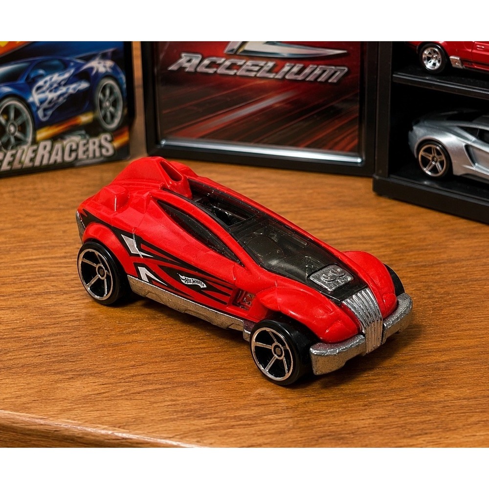 2009 Hot Wheels Accelium Red Loose Diecast Car 1:64 Malaysia 5 Spoke Wheels C18